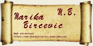 Marika Birčević vizit kartica